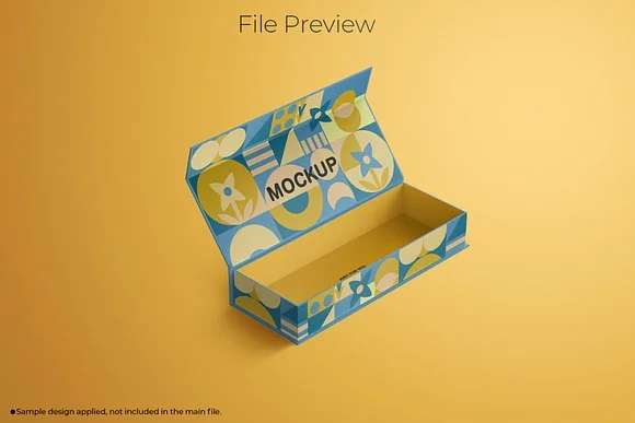 3 Slim Rectangular Magnetic Box Mockup