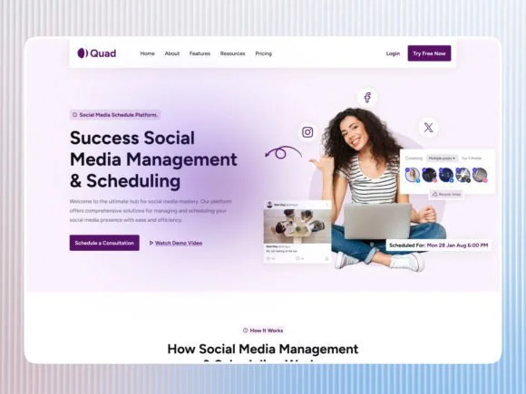 3 Social Media Management Landing Page