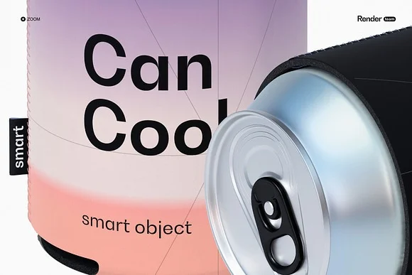 4 Can Cooler Mockup