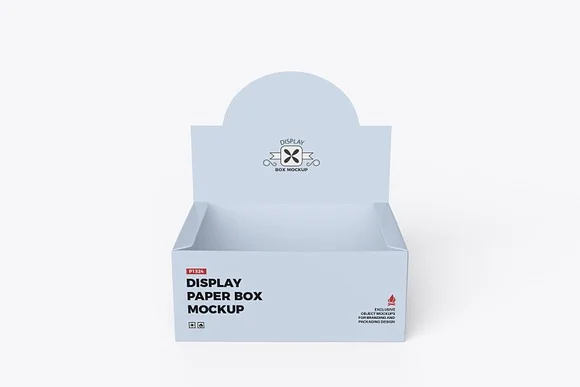 4 Display Paper Box PSD Mockup