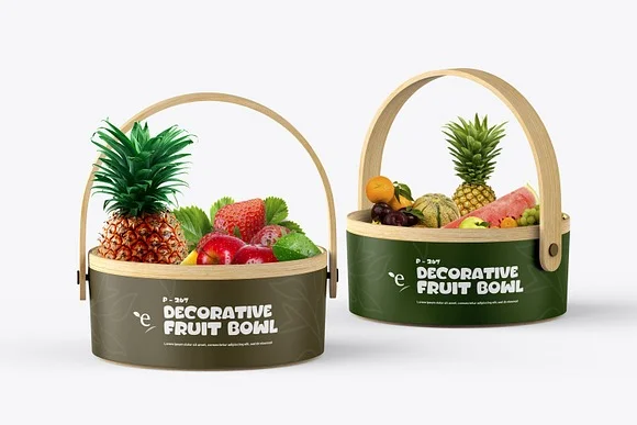 4 Fruit Container Bowl Mockup