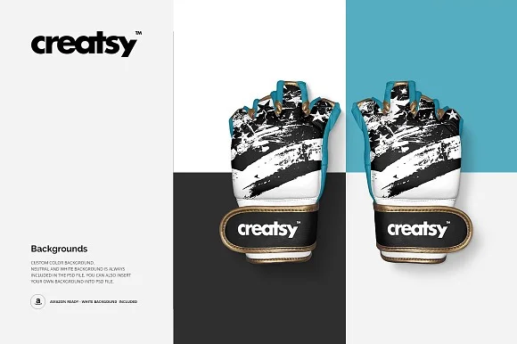4 MMA Gloves Mockup PSD