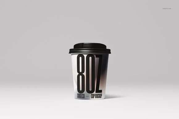 4 Paper Cups Mockup PSD