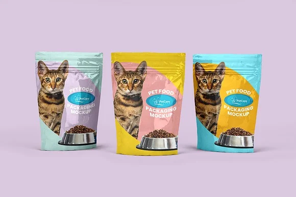 4 Pet Food Packaging Mockup