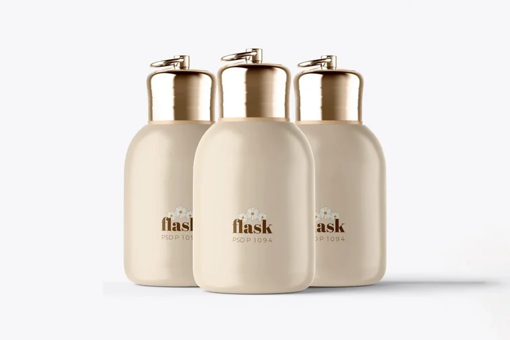 4 Thermos Water Bottle Mockup