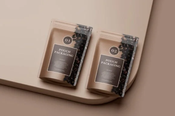 4 Pouch Packaging Mockup PSD