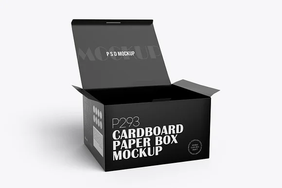 4 Rectangle Paper Box Mockup PSD