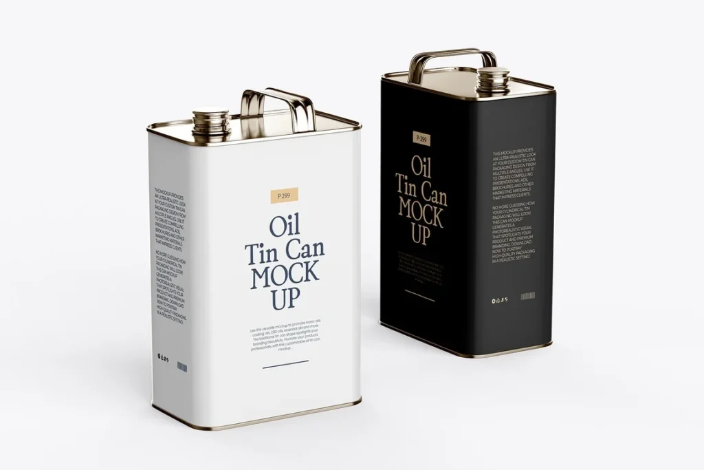 4 Tin Can Product Mockup PSD