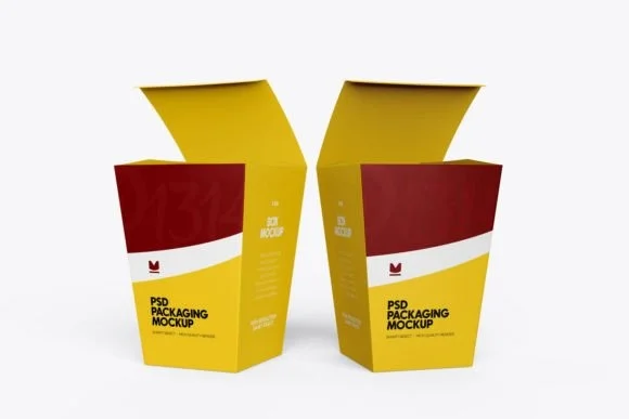 4 V-Shaped Food Packaging Mockup