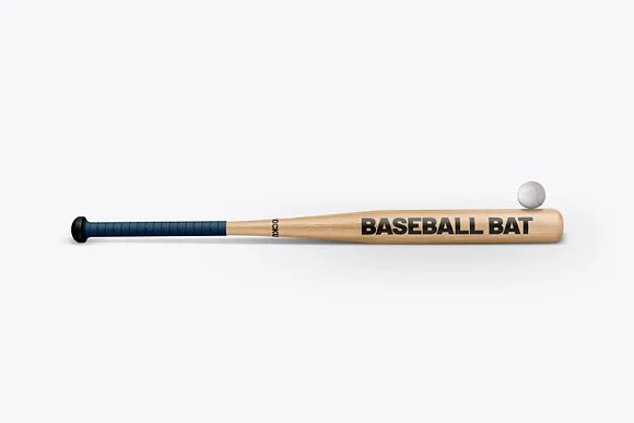 4 Wooden Baseball Bat Mockup