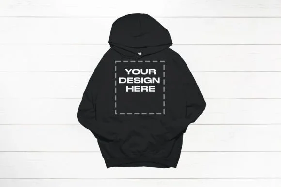 Black Gildan Hoodie Mockup
