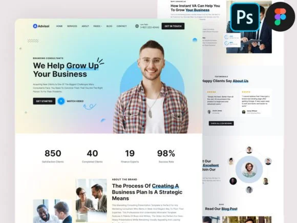 Business Website Ui PSD Figma