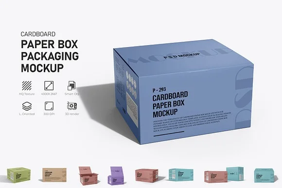 Cardboard Box Packaging Mockup