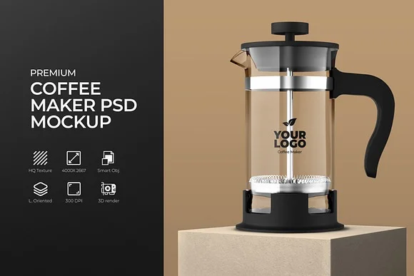 Coffee Maker PSD Mockup