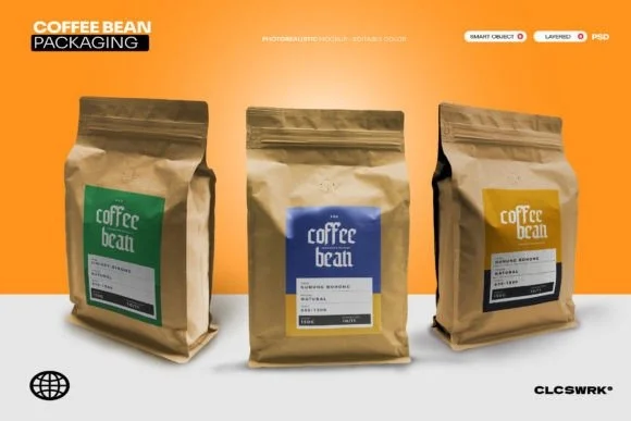 Coffee Pouch Mockup PSD