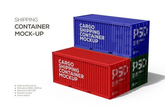Containers mockup PSD