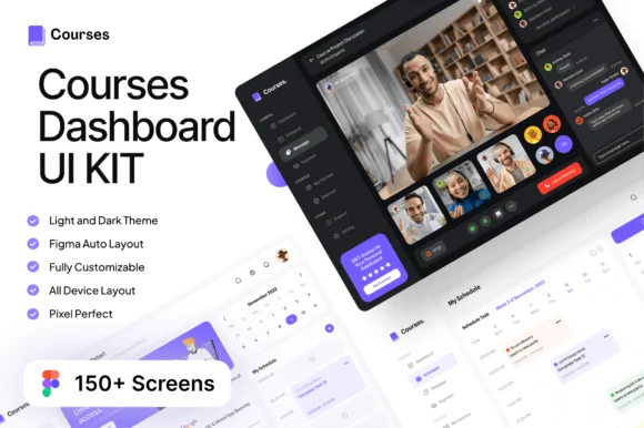 Courses Dashboard Template