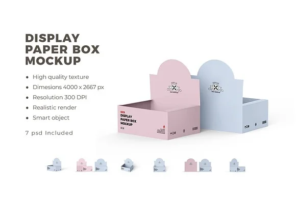 Display Paper Box PSD Mockup