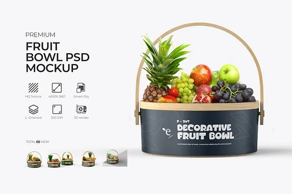 Fruit Container Bowl Mockup