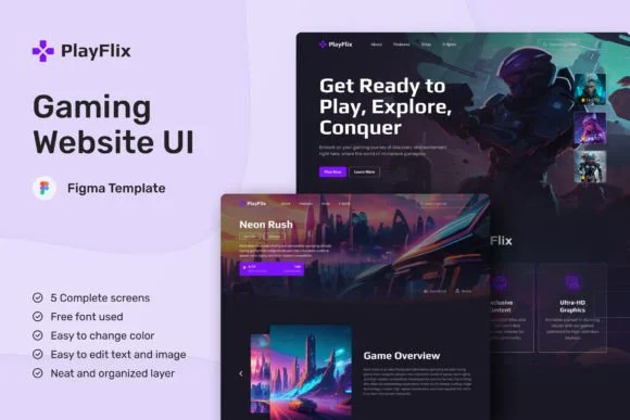 Gaming Website UI Figma Template