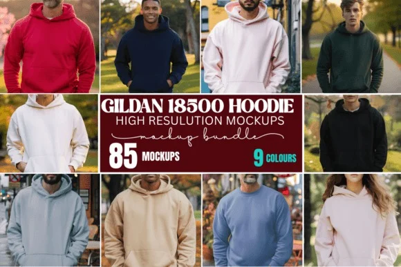 Gildan Hoodie Mockup Bundle