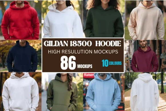 Gildan Hoodie Mockup PSD