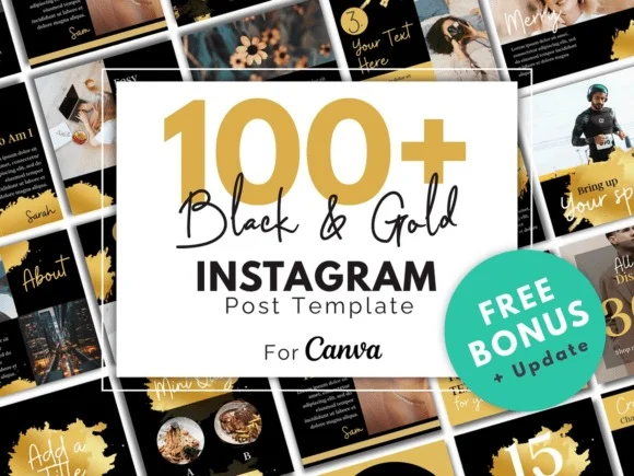 Gold Canva Social Media Template