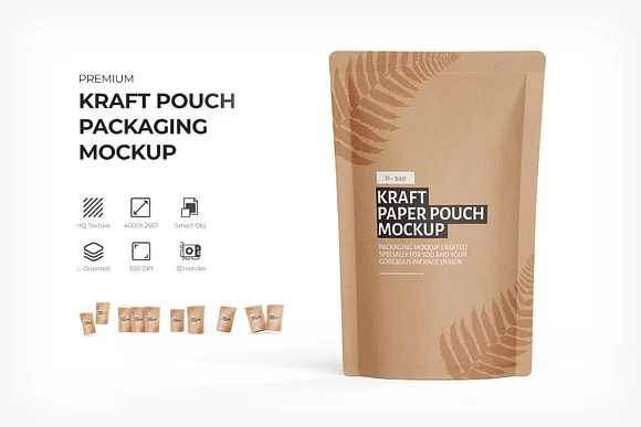 Kraft Paper Pouch Mockup PSD