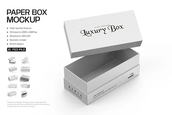 Luxury Rigid Box Mockup PSD