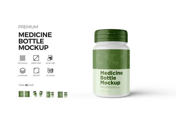 Medicine Bottle PSD Mockup