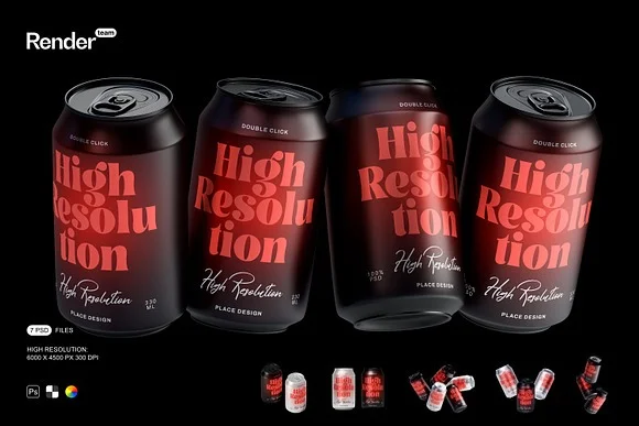 Metal Soda Can Mockup