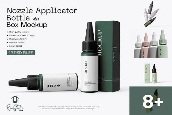 Nozzle Applicator Bottle Mockup