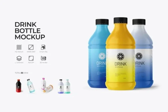 Plastic Bottle Mockup PSD