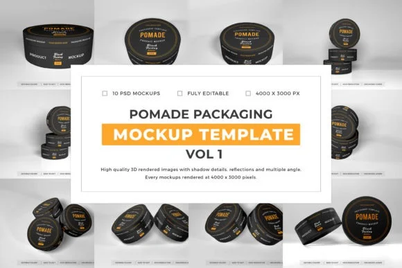 Pomade Packaging Mockup Bundle