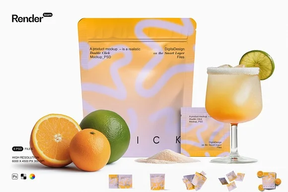 Pouch and Sachet Mockup PSD
