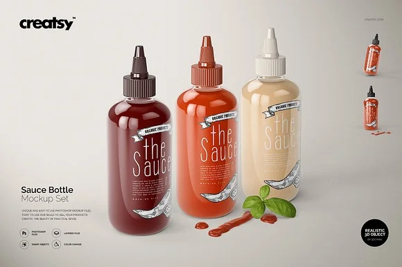 Sauce Bottle Mockup PSD