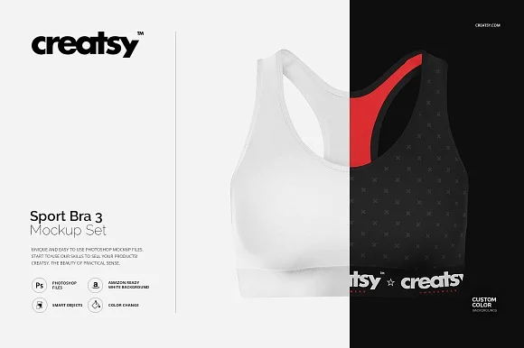 Sport Bra Mockup PSD