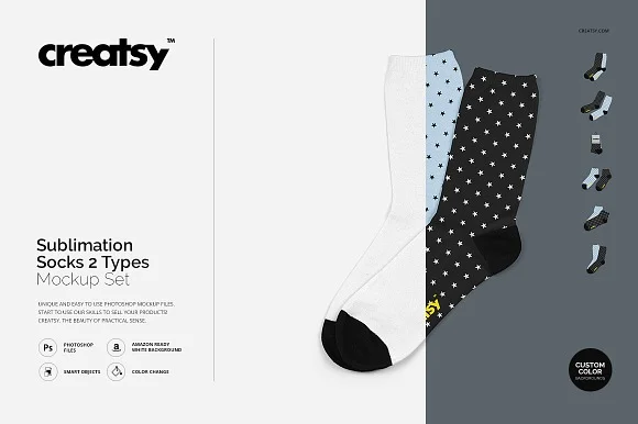 Sublimation Socks Mockup PSD