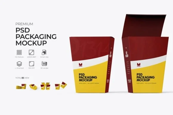 V-Shaped Food Packaging Mockup