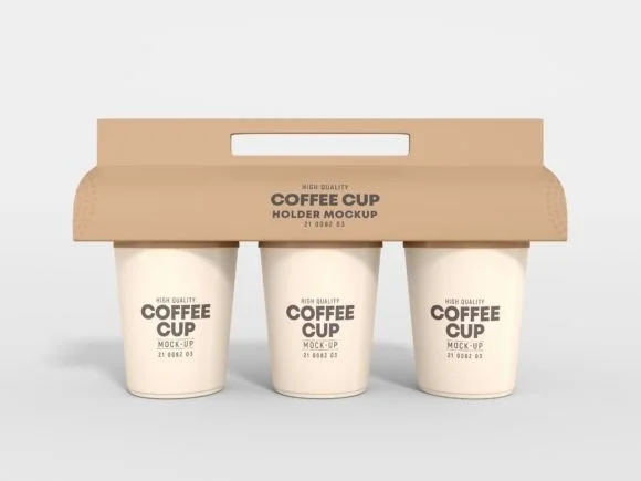 2 Coffee Cup Packaging Mockup PSD