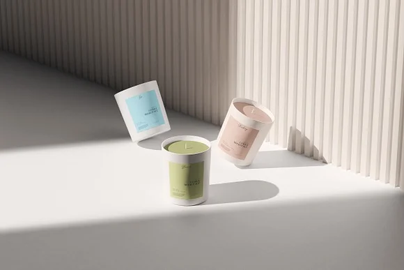 3 Candle Mockup PSD