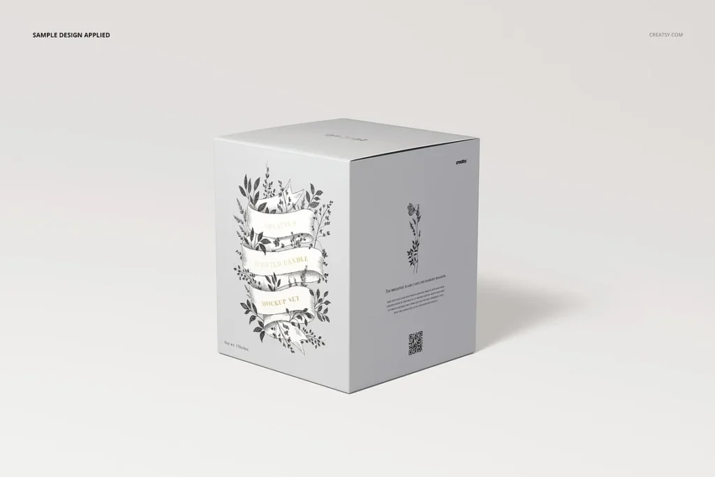 3 Candle with Box Mockup PSD