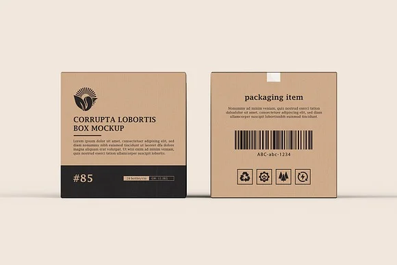 3 Cardboard Box PSD Mockup