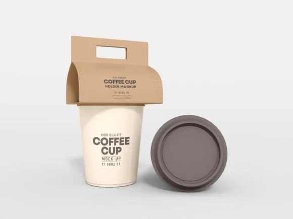 3 Coffee Cup Packaging Mockup PSD