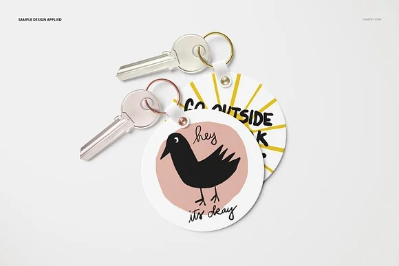 3 Key Tag Mockup PSD