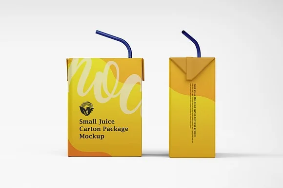 3 Small Juice Carton Mockup