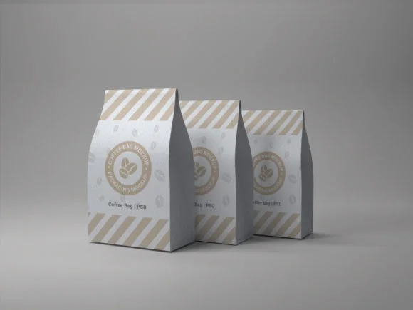 4 Coffee Bag Packaging Mockup