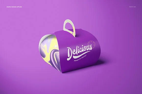 4 Handbag Cake Box Mockup PSD