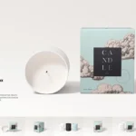 Candle with Box Mockup PSD