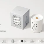 Candle with Box Mockup PSD